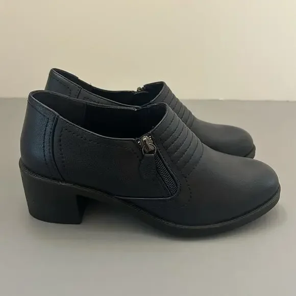 Easy Street Women's Grove Navy Faux Leather Block Heels 6 W - Picture 4 of 9